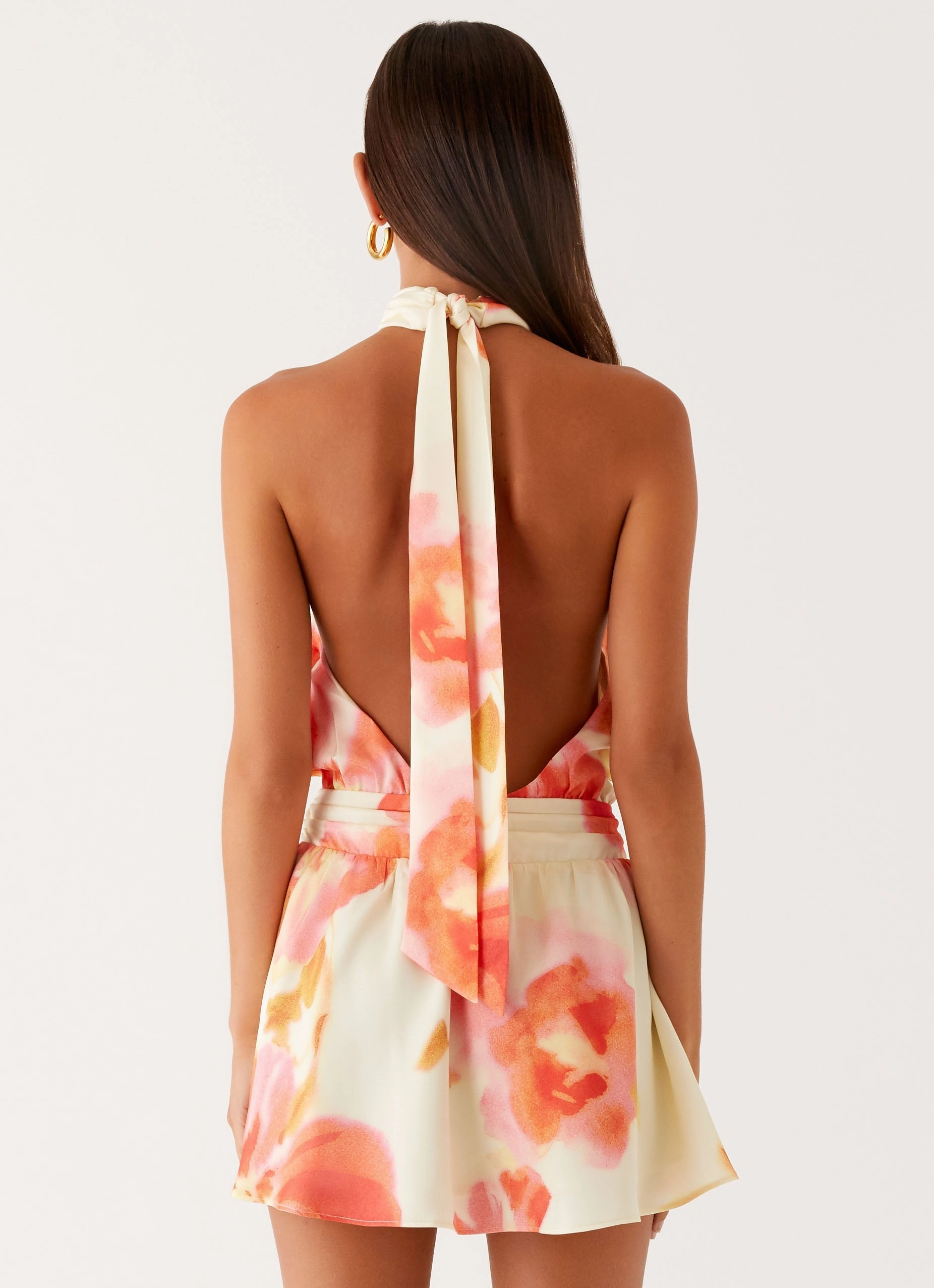 Subtle Lines Diablo Backless Mini Dress - Mimosa Blossom