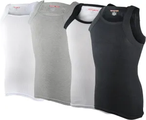 Different Touch Men's Ribbed Tank Tops Square Cut Muscle Ribbed Underwear Shirts