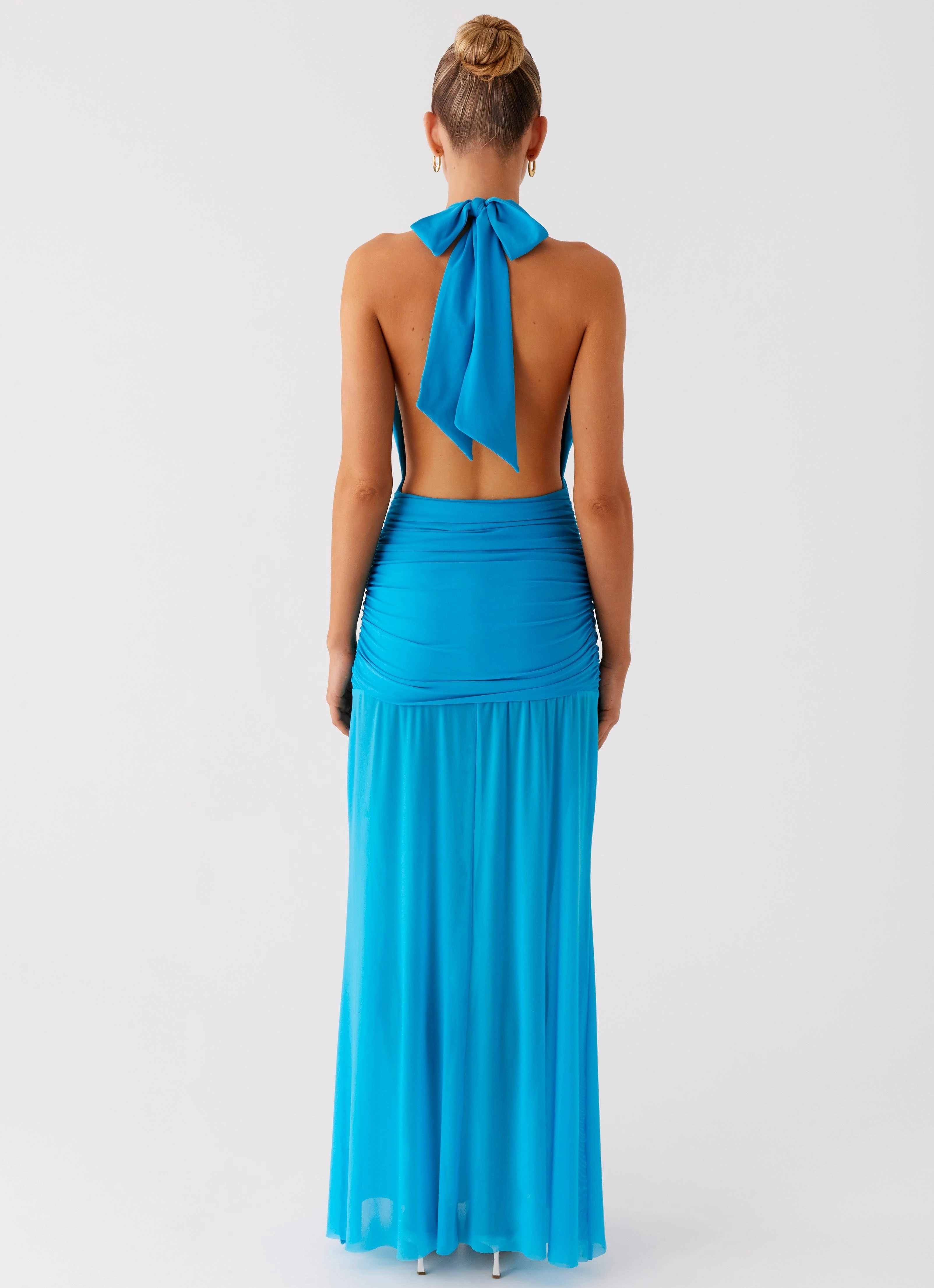 Timeless Look Wear Dilemma Halter Maxi Dress - Turquoise Blue