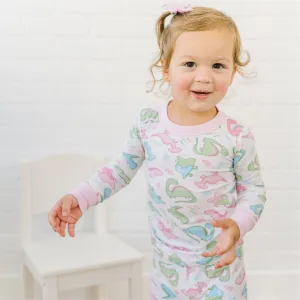 Dino Dreams Long Pajamas - Pink