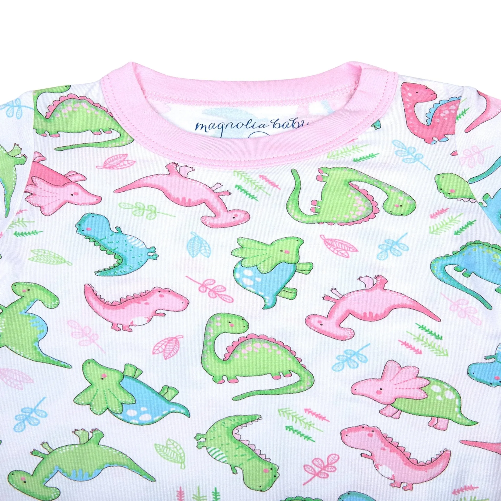 Dino Dreams Long Pajamas - Pink