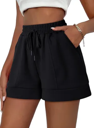 Dokotoo Women's Air Layer Casual Comfy Moisture Wicking Drawstring Shorts with Pockets