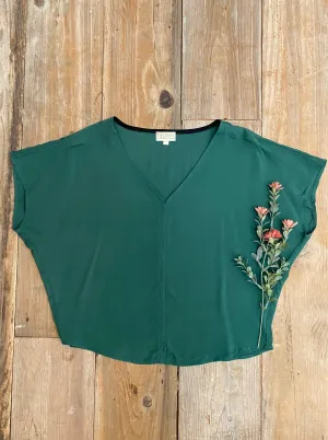 Dolman Top in Emerald Challis EcoFriendlyDye