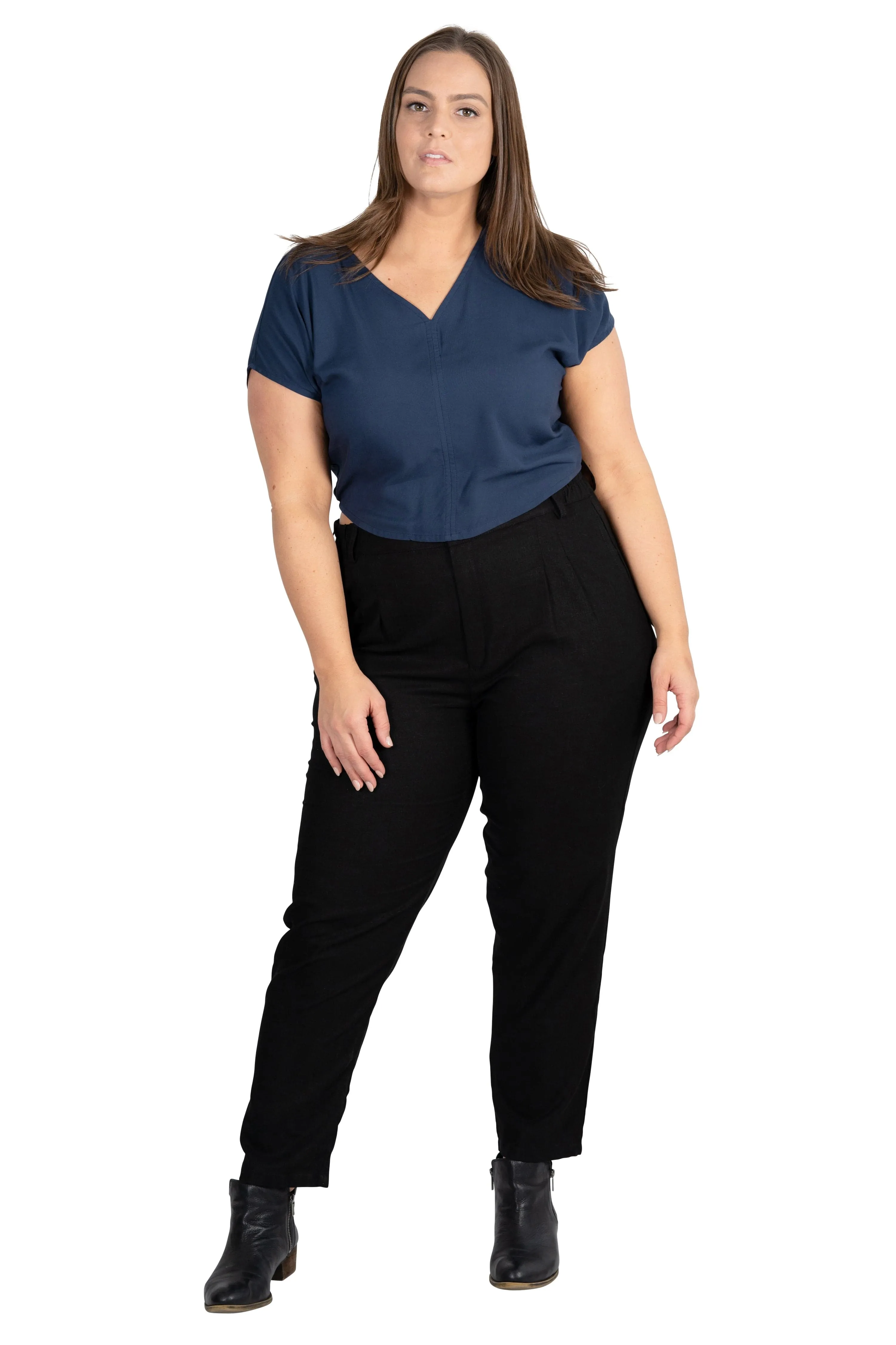 Dolman top in Navy Rayon Challis Durable Color Retention BreathableMesh
