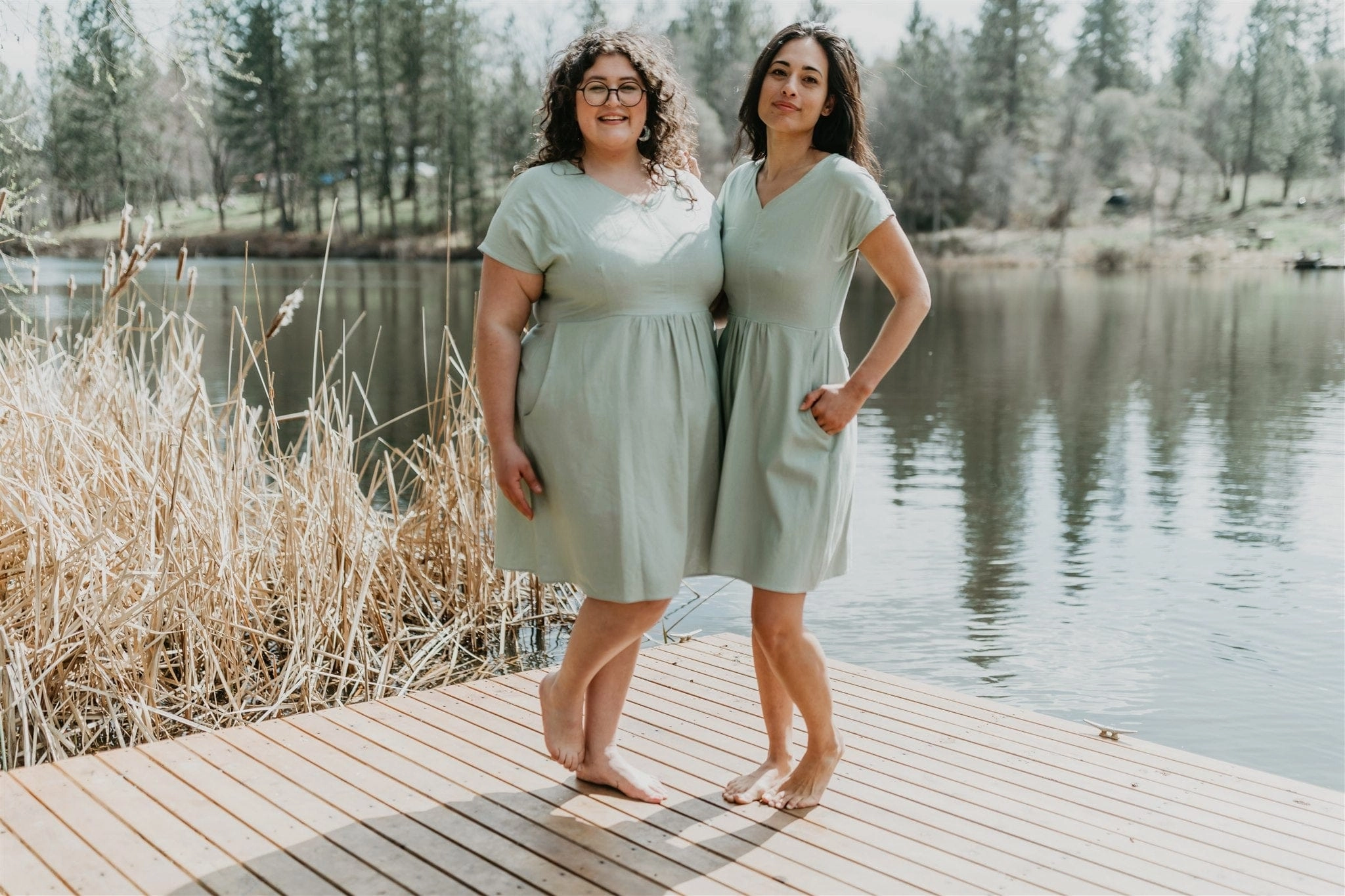 Vibe Style Dolman Dress in Sage Linen