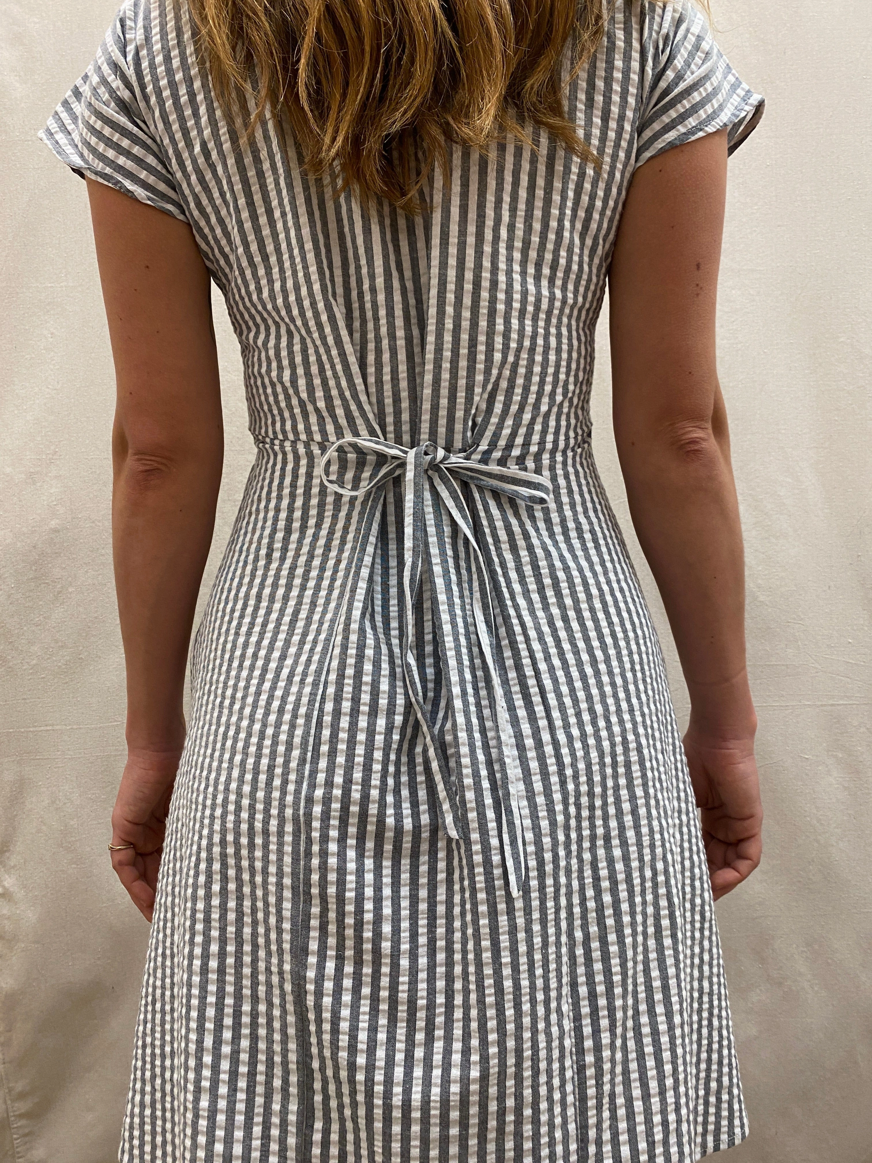 Relaxed-fit maxi dress Dolman Dress in Seersucker