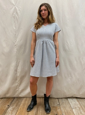 Clean Finish Dolman Dress in Seersucker