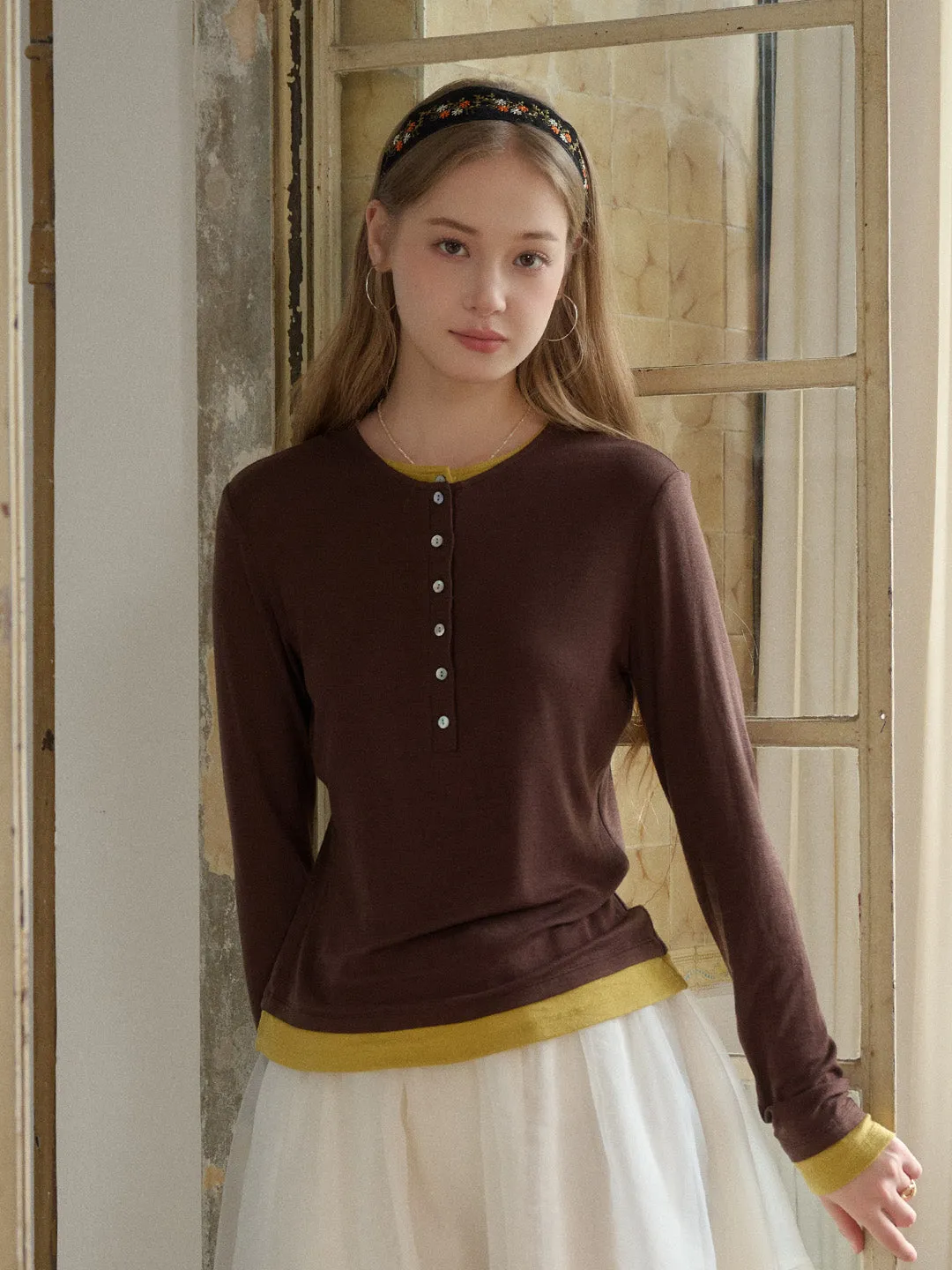 Anti Slip Shoulder Padding Anaya Round Neck Skin-Friendly Lyocell Merino Top
