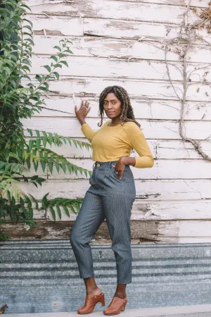 Shelby Crop Top in Dotted Dijon Noise Reduced Zipper