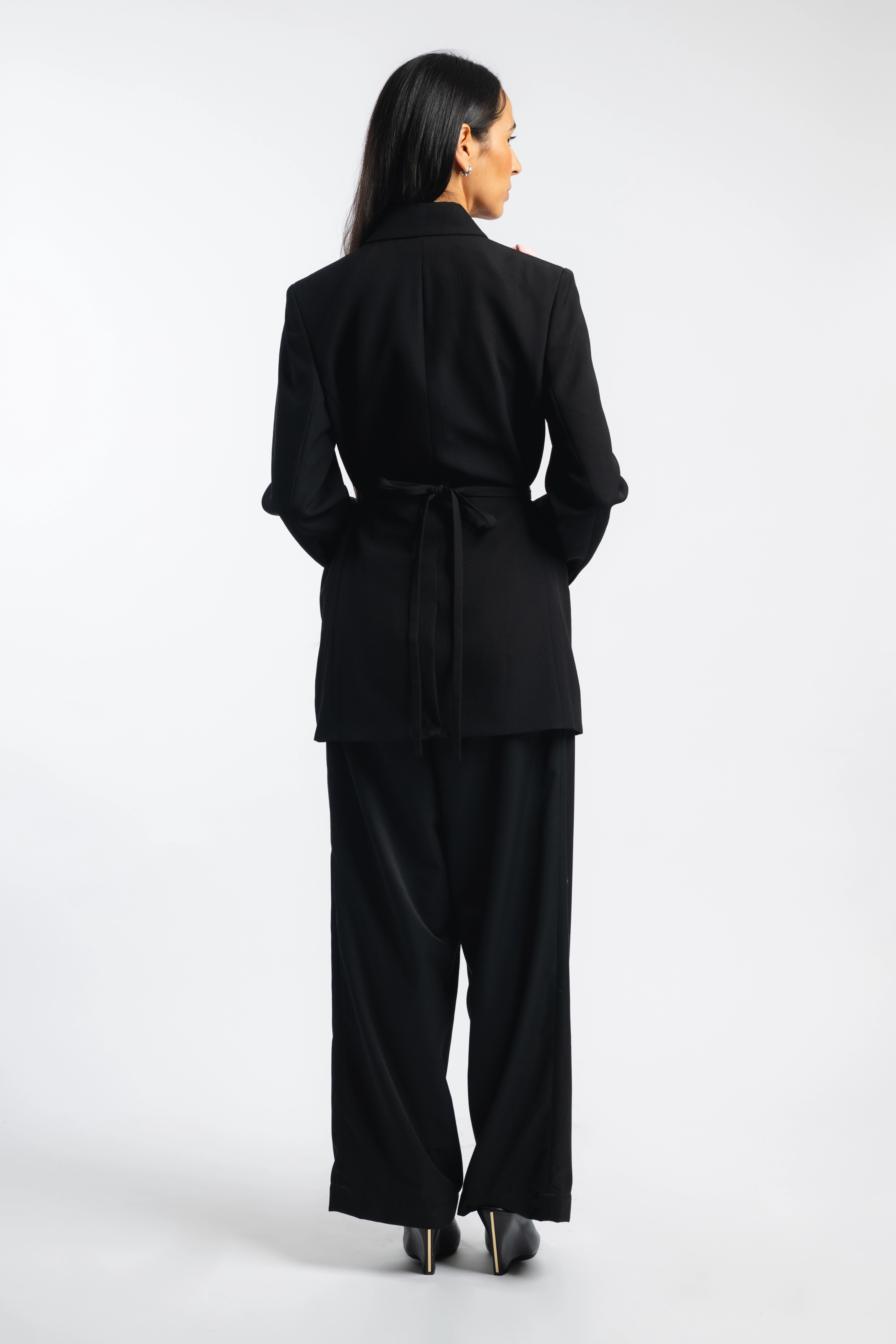 Double Breasted Belted Blazer Windbreaker Inspired Fit Packable design