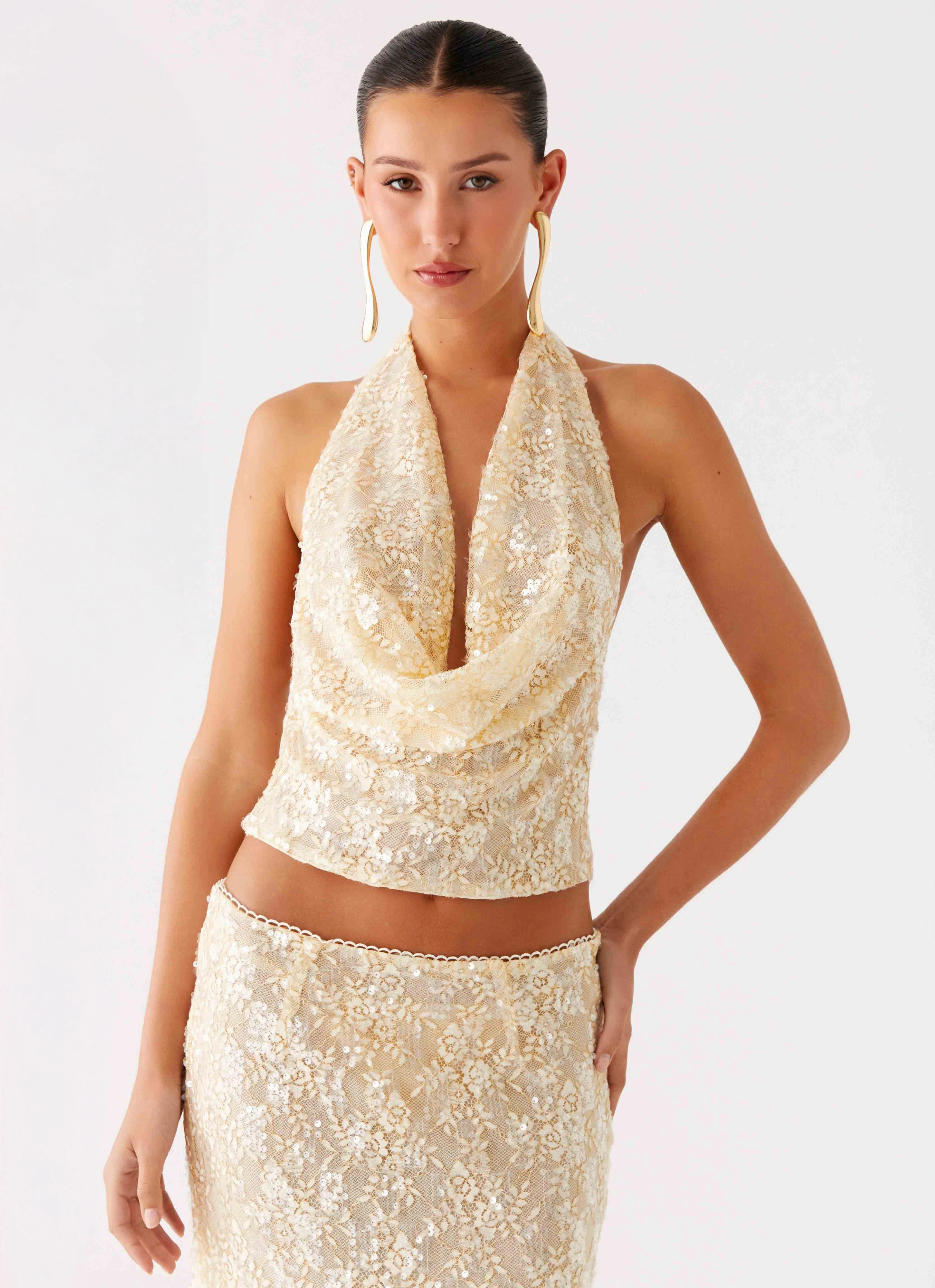 Bling It On Cowl Top - Ivory SoftTouch
