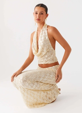 Bling It On Cowl Top - Ivory MultiPanelBreathability CrossGrain Fabric