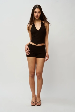 Rib Knit Hot Short Anti Slip Waistband