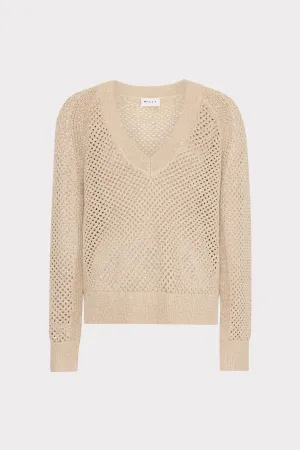 Sequin Mesh V-Neck Sweater FadeResistant Coating