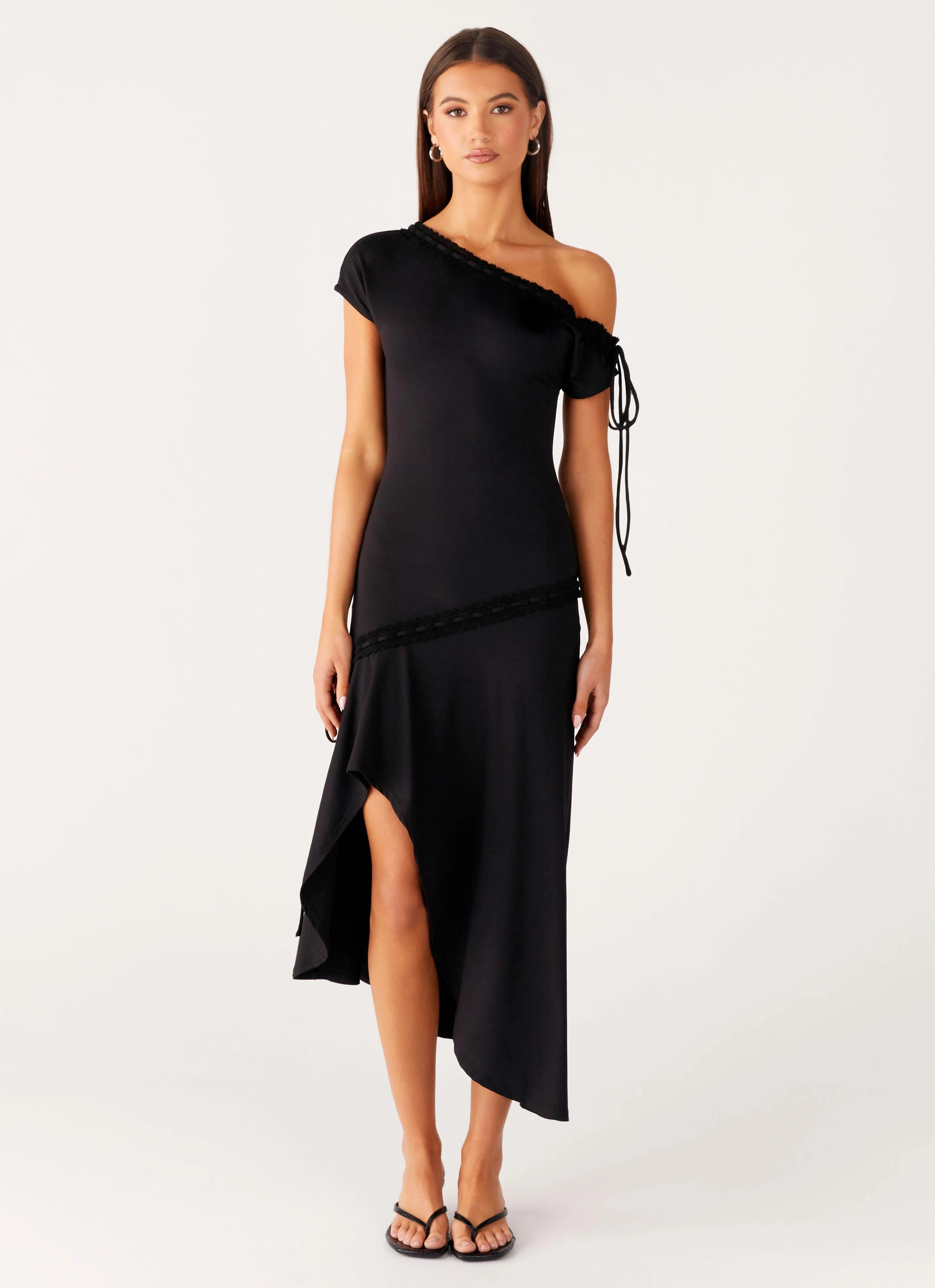 Vintage Style Downtown Midi Dress - Black