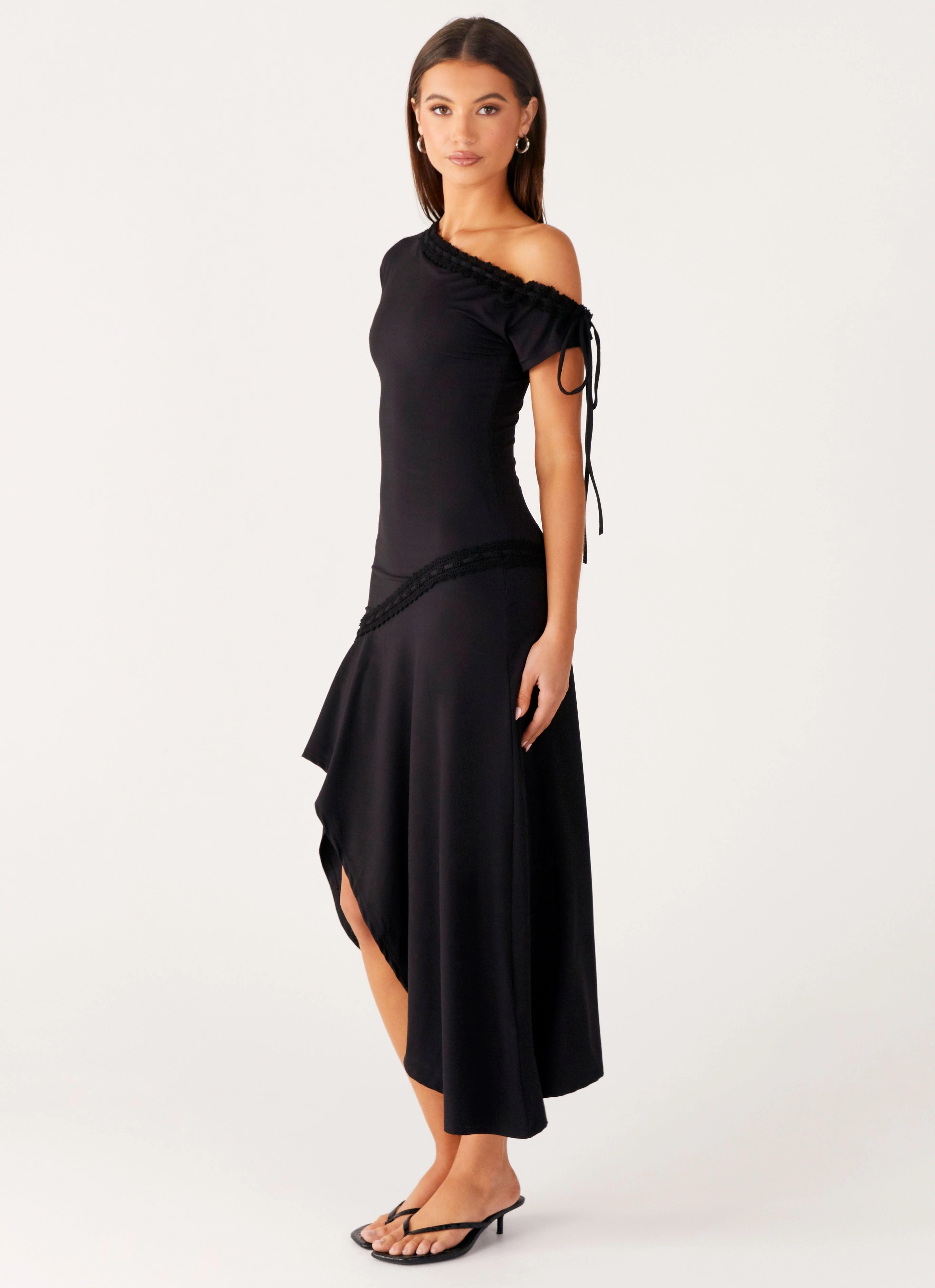 Flawless Waistband Summer Mood Downtown Midi Dress - Black