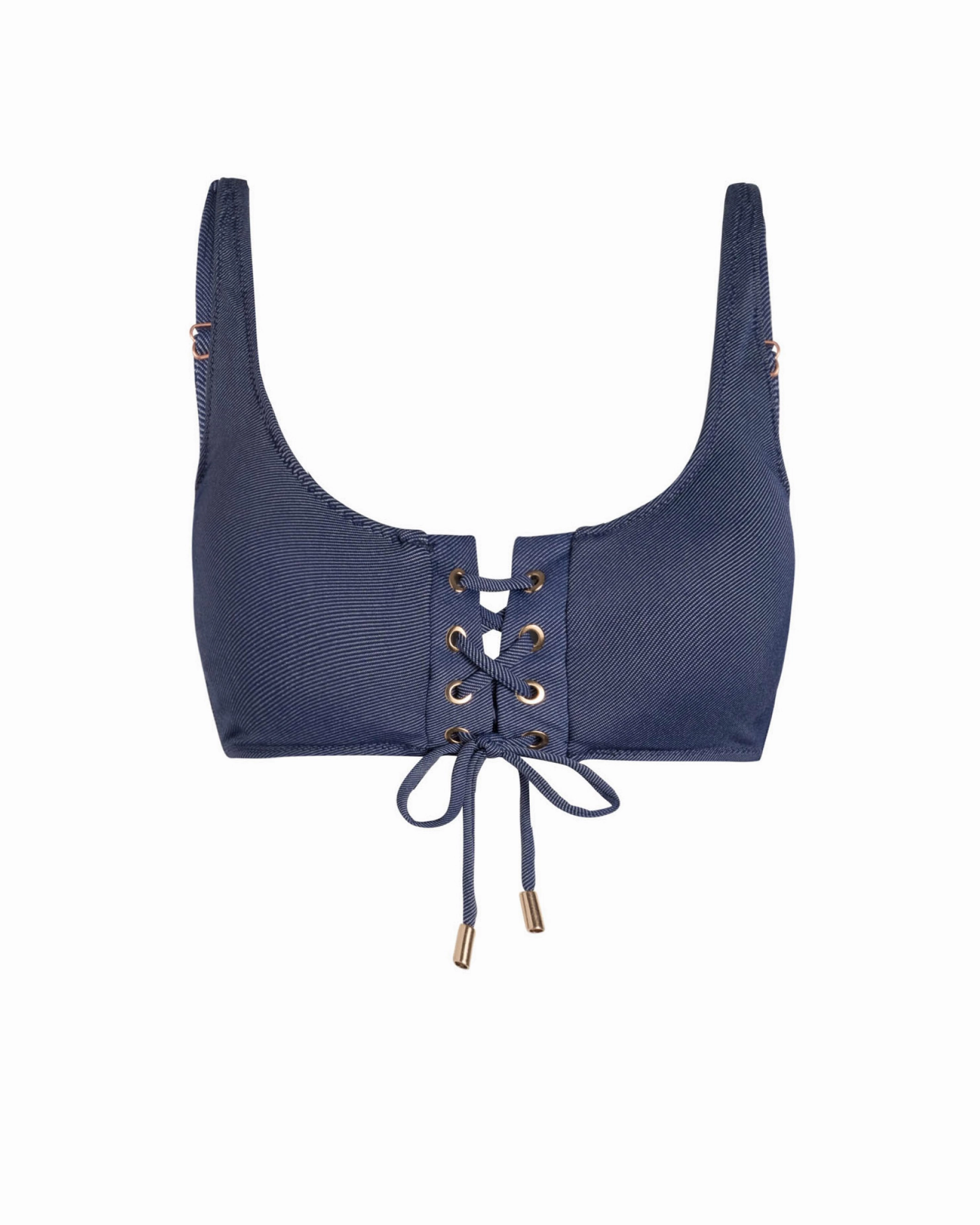 Breathable mesh Samara Top In Indigo Twill