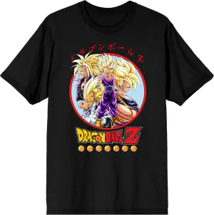 Dragon Ball Z Anime Characters Group Shot Mens Black Graphic Tee Shirt