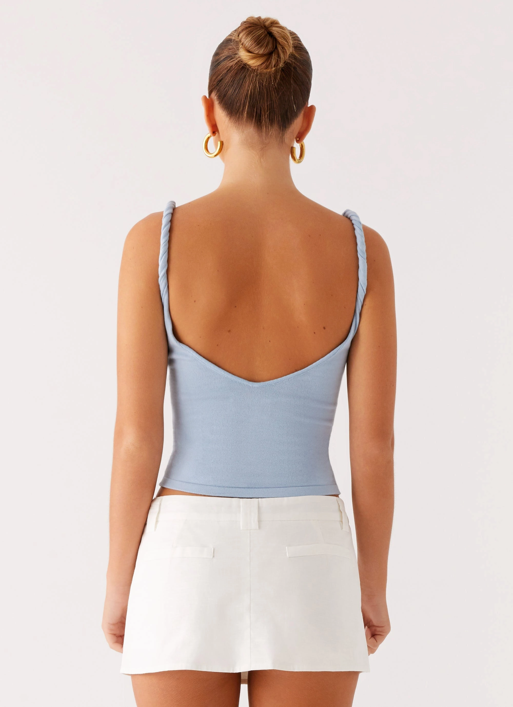 On Trend Linen Mini Skort - White Modern Details