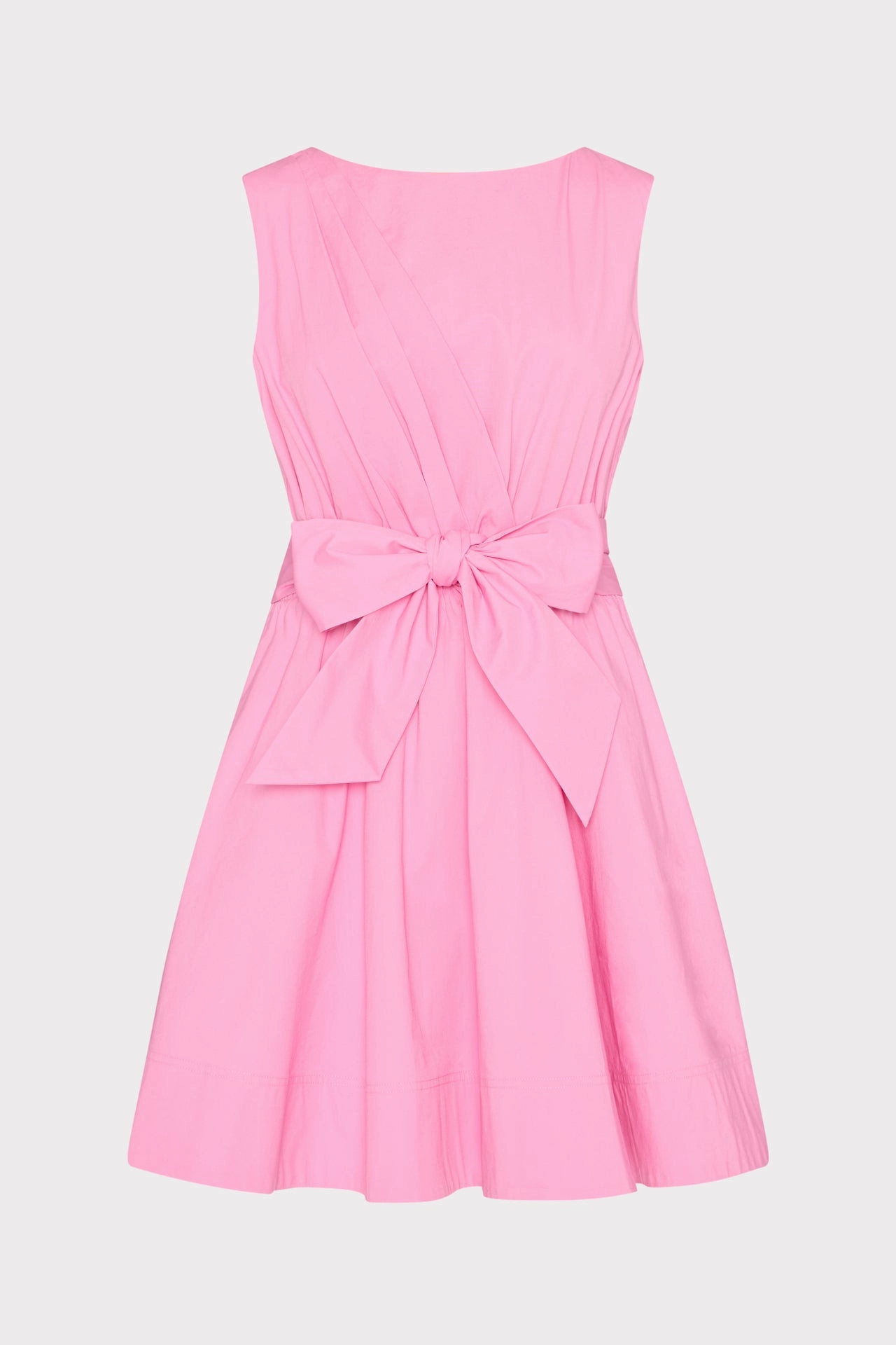 Lightweight Layer Draped Poplin Sleeveless Mini Dress
