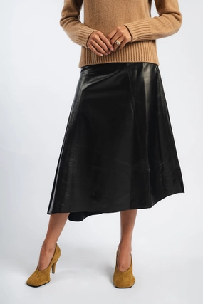 Draped Skirt in Black Simple Outfit
