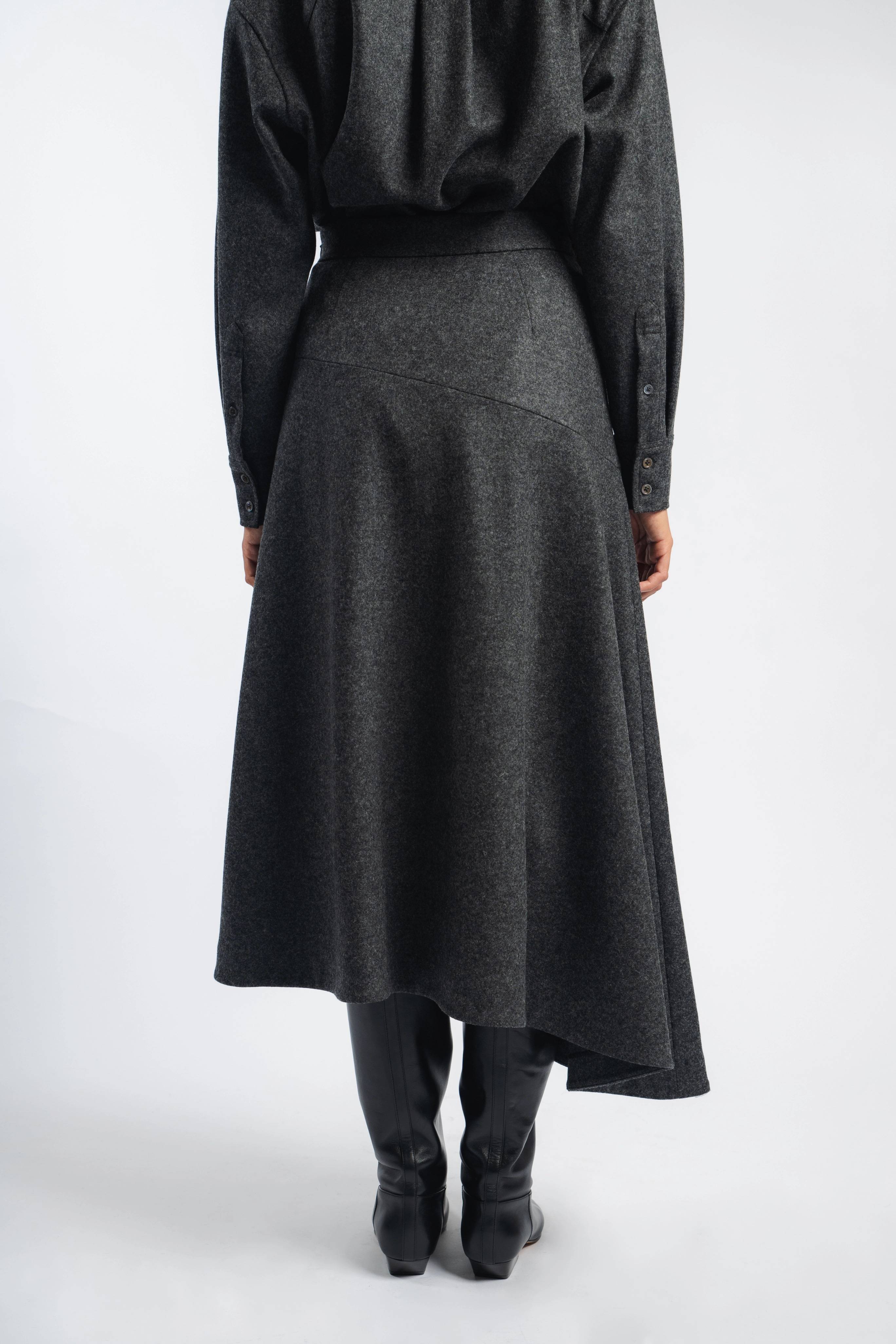 Abrasion resistant Draped Skirt in Gray
