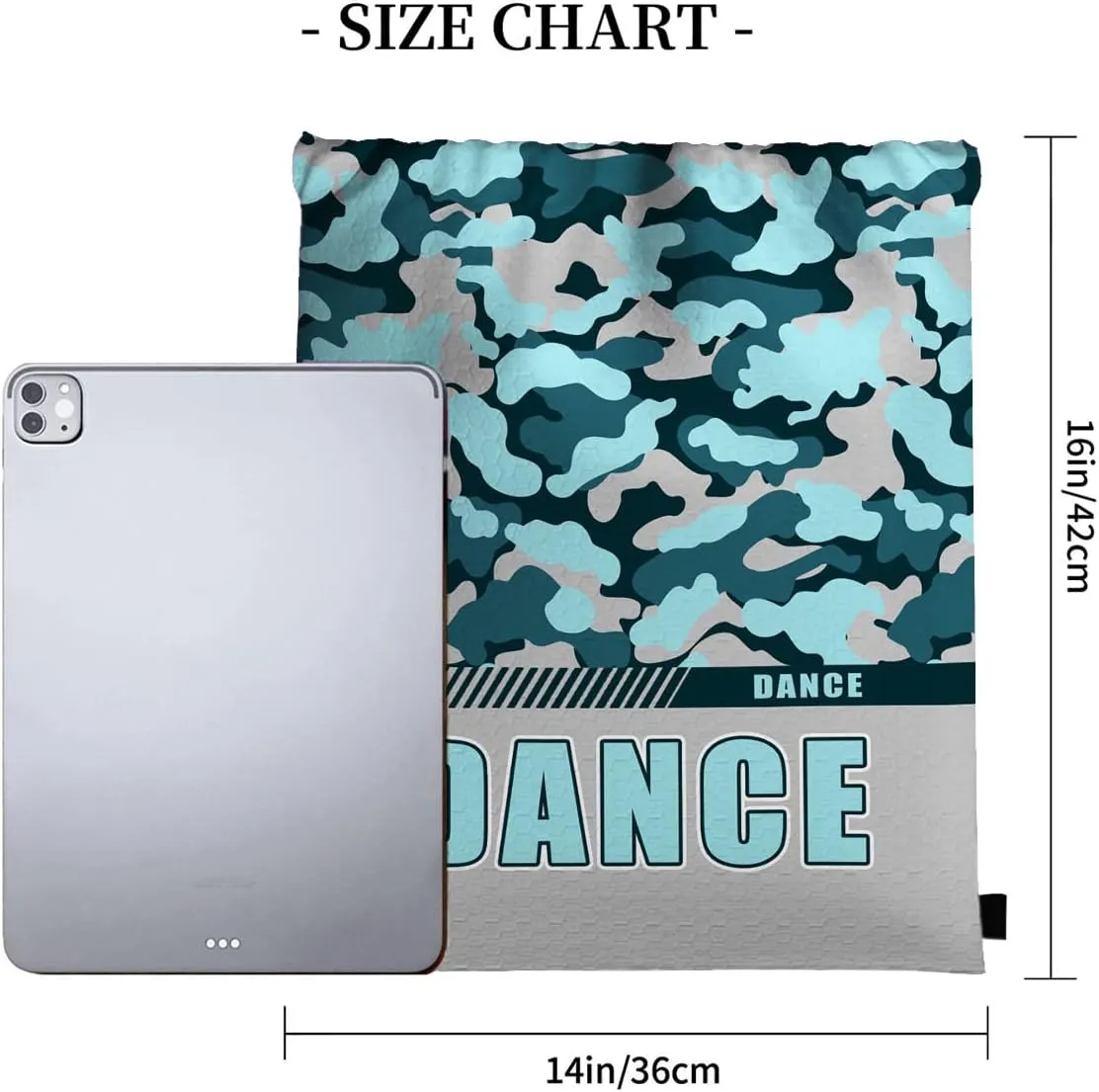 Drawstring Backpack Waterproof Gym Drawstring Bags Sports String Bag Camo Sackpack-Aqua Dance Drawstring Bag