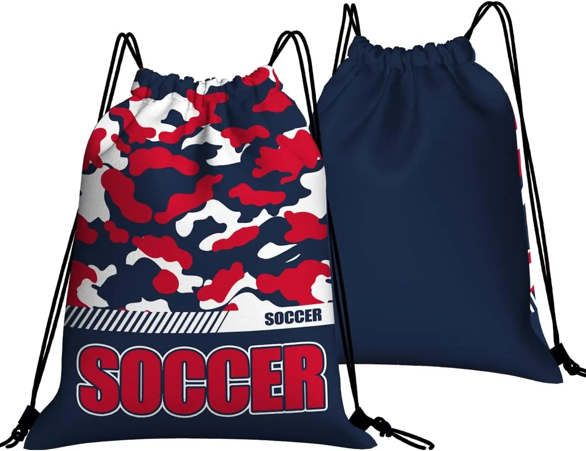Drawstring Backpack Waterproof Gym Drawstring Bags Sports String Bag Camo Sackpack-Navy Soccer Drawstring Bag