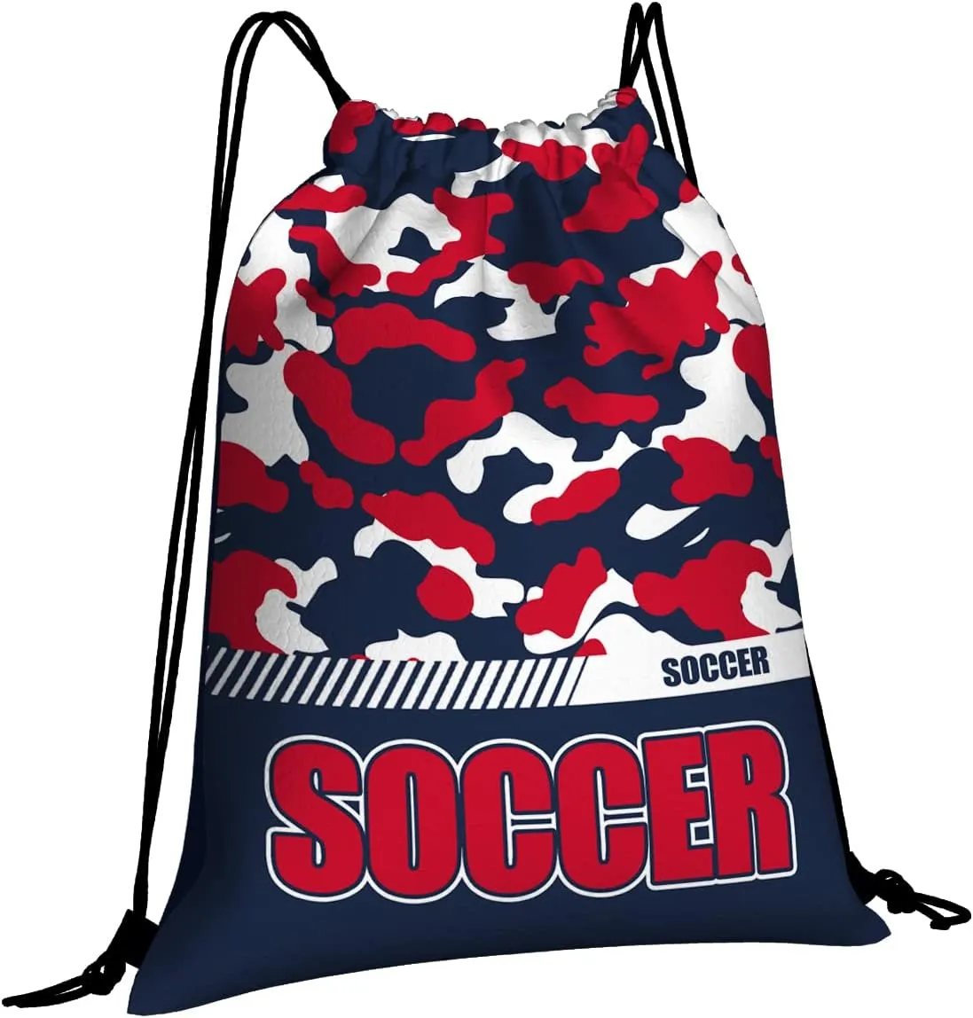 Drawstring Backpack Waterproof Gym Drawstring Bags Sports String Bag Camo Sackpack-Navy Soccer Drawstring Bag