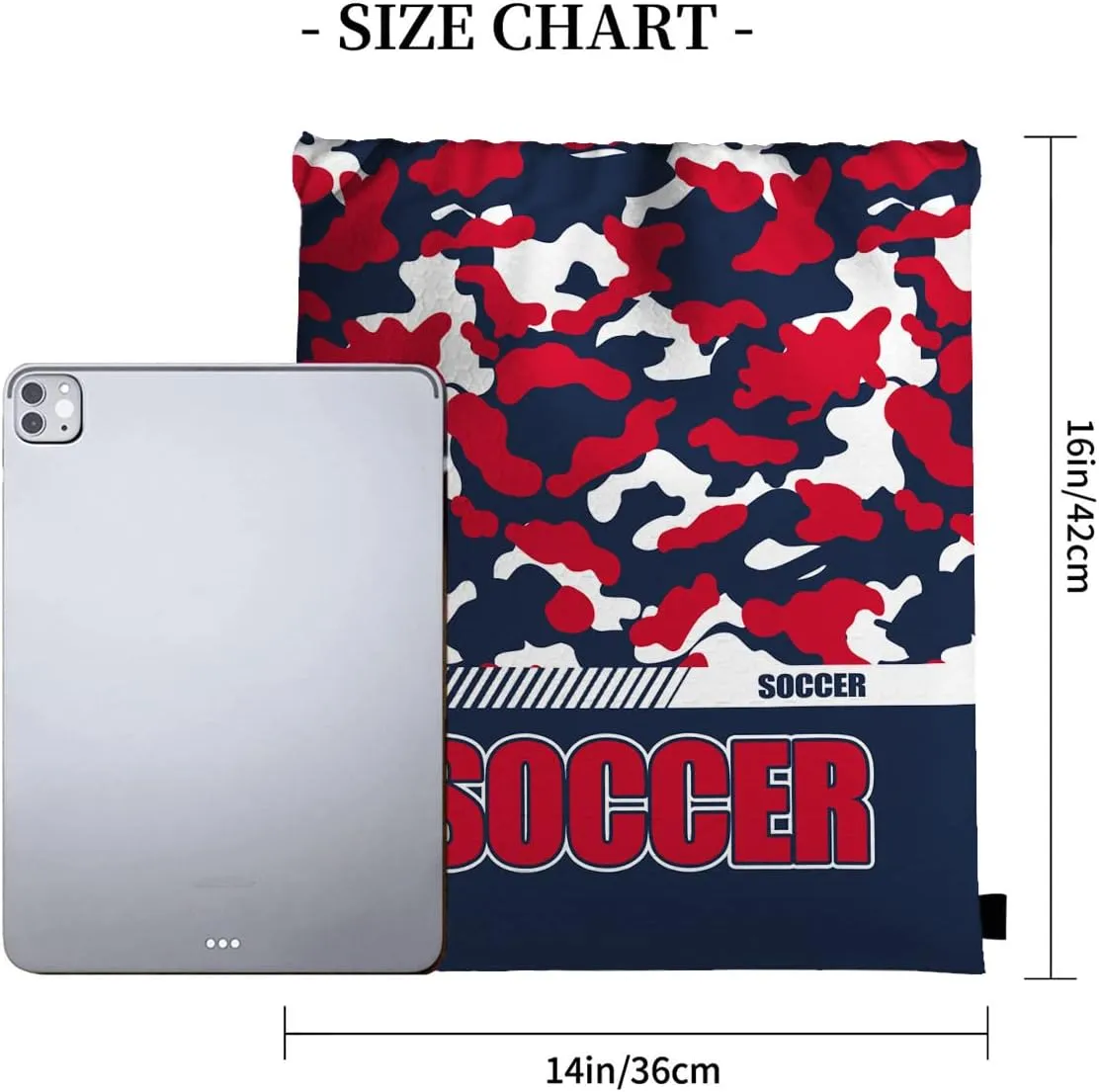 Drawstring Backpack Waterproof Gym Drawstring Bags Sports String Bag Camo Sackpack-Navy Soccer Drawstring Bag