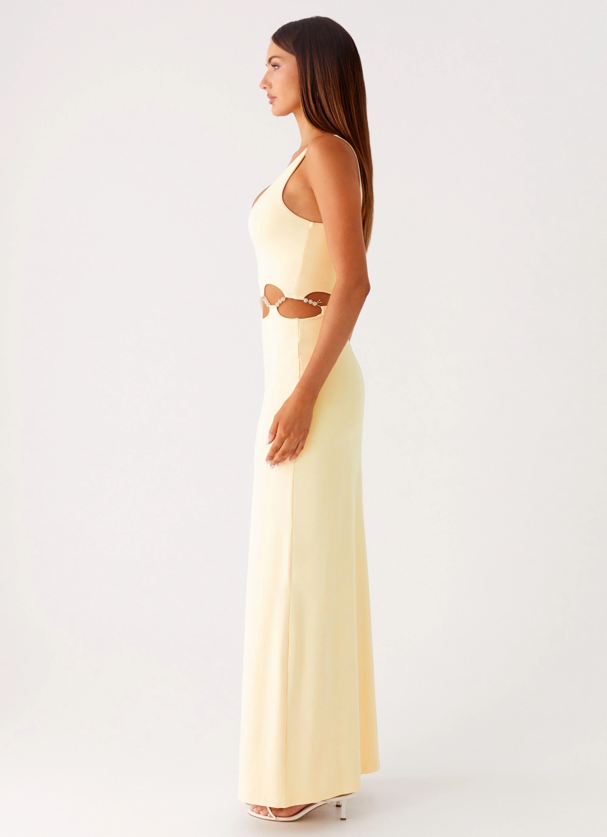 Timeless-Classic Special-Occasion Dreamboat Beaded Maxi Dress - Yellow
