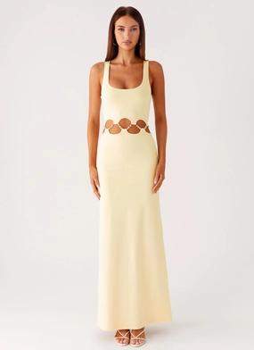 Nordic Calm Dreamboat Beaded Maxi Dress - Yellow