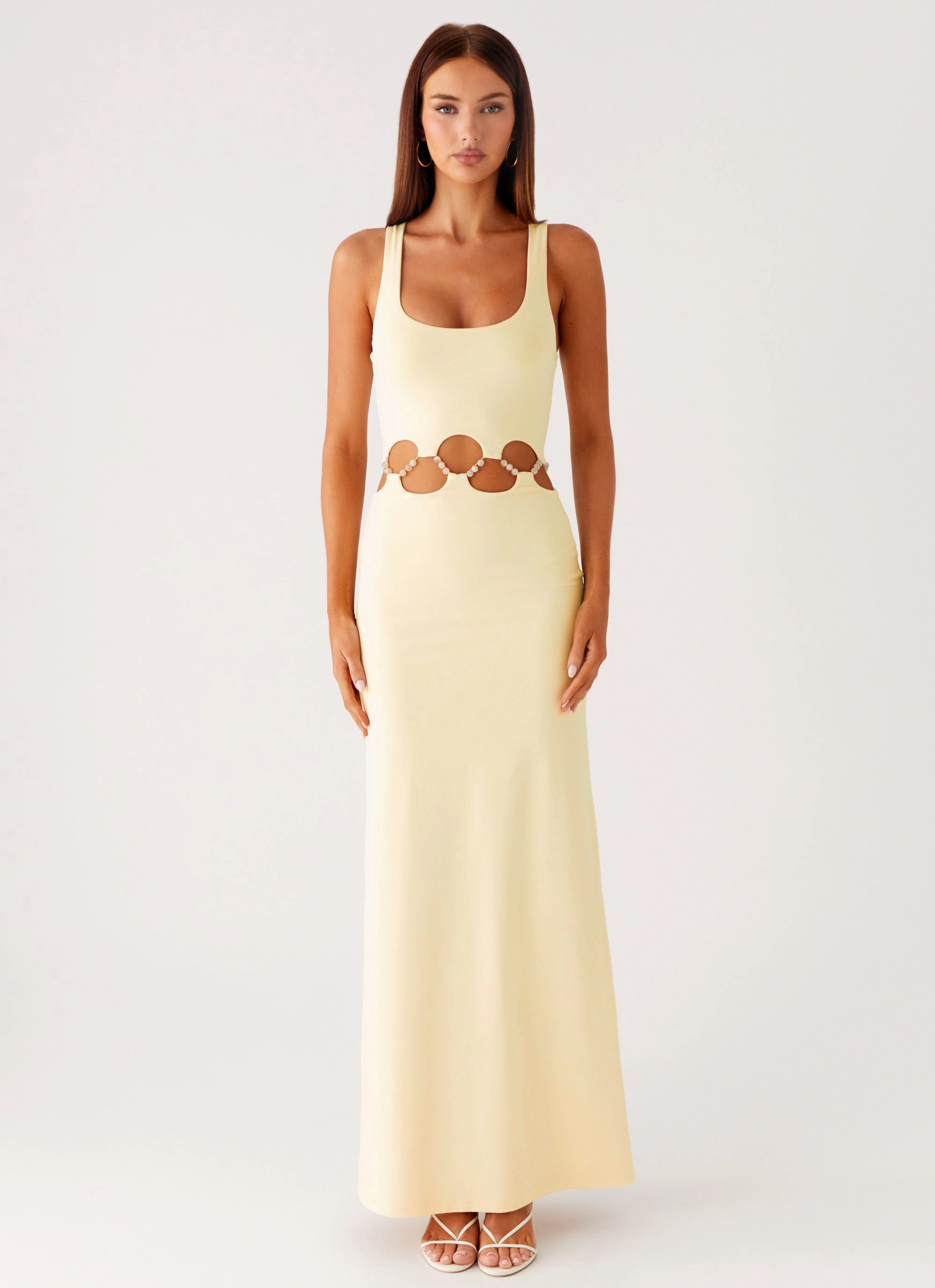 Nordic Calm Dreamboat Beaded Maxi Dress - Yellow