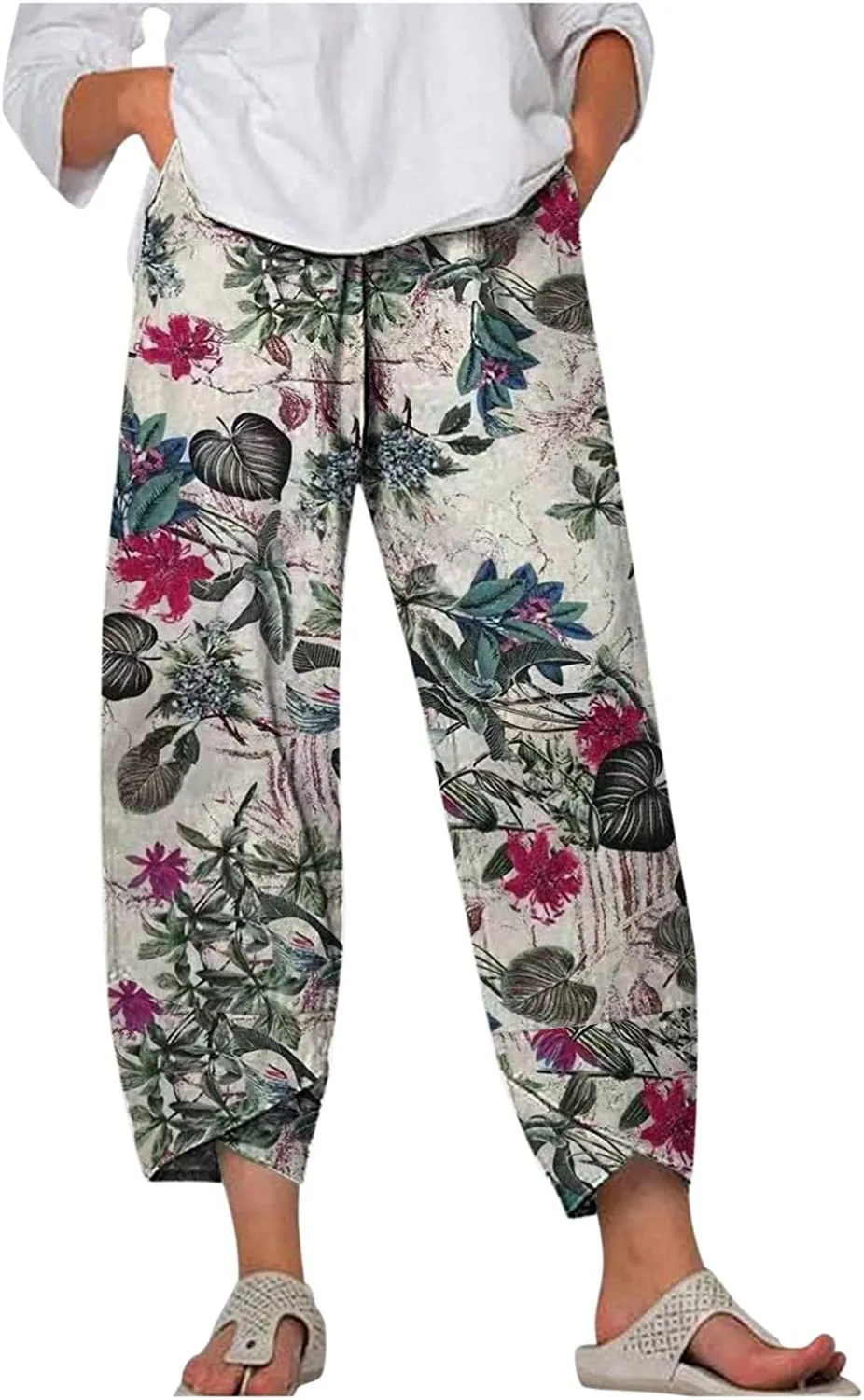 DressBetty - Palazzo Lounge Pants Wide Leg Printed Cropped Bottoms Baggy Trousers Sweatpants