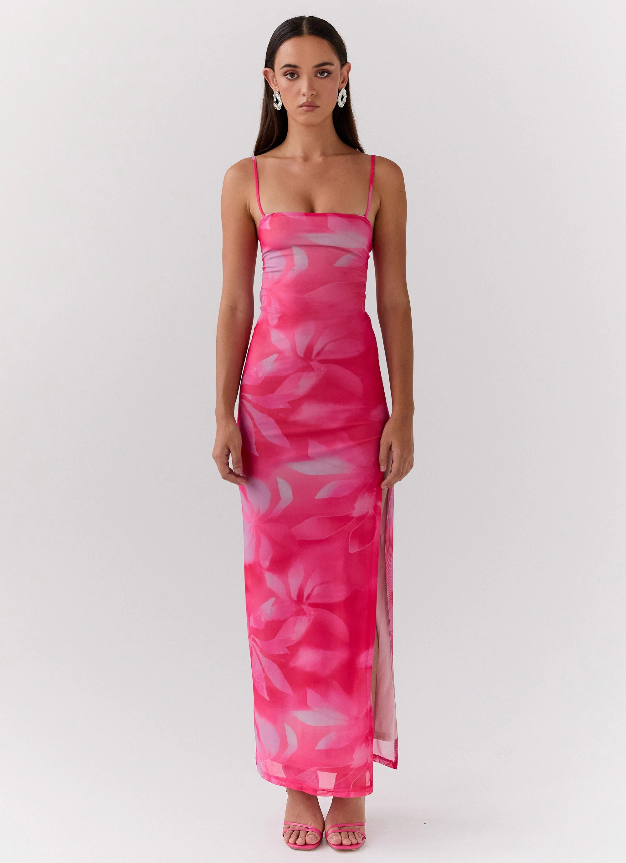 Life In Pink Maxi Dress - Abstract Bloom Resort Outfit Casual Layers