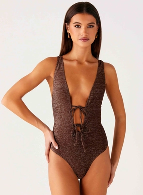 Drifter One Piece Swimsuit - Chocolate Bonded Seam Technology