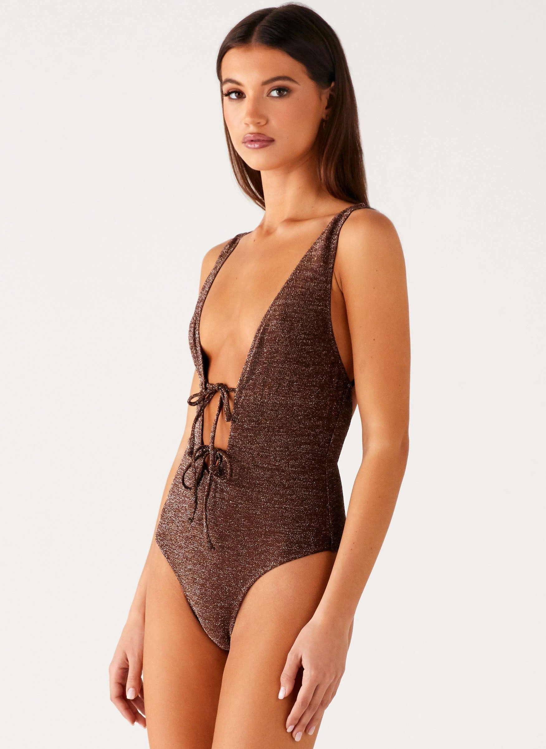 Stretchy Swim Drifter One Piece Swimsuit - Chocolate