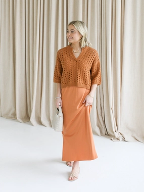 Terracotta Cami Dress Set Feminine Mood Urban Edge