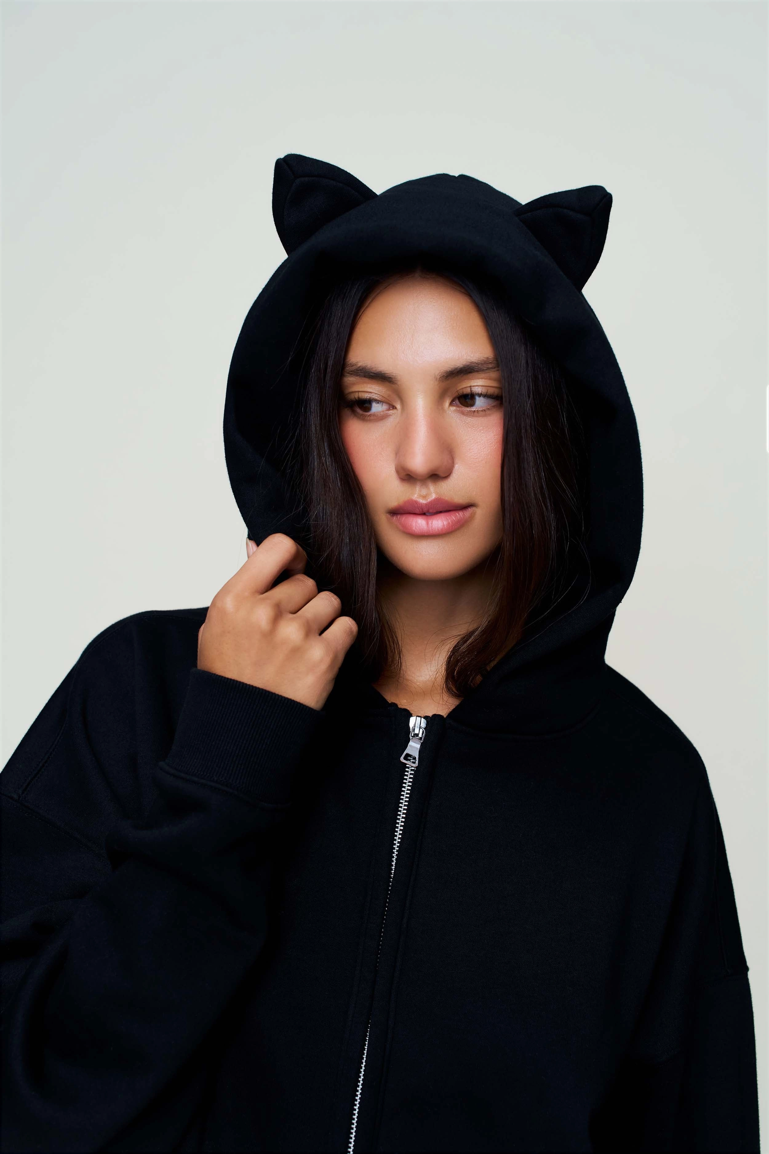 Shiba Bedazzle Zip Up Interlock Ribbed Collar