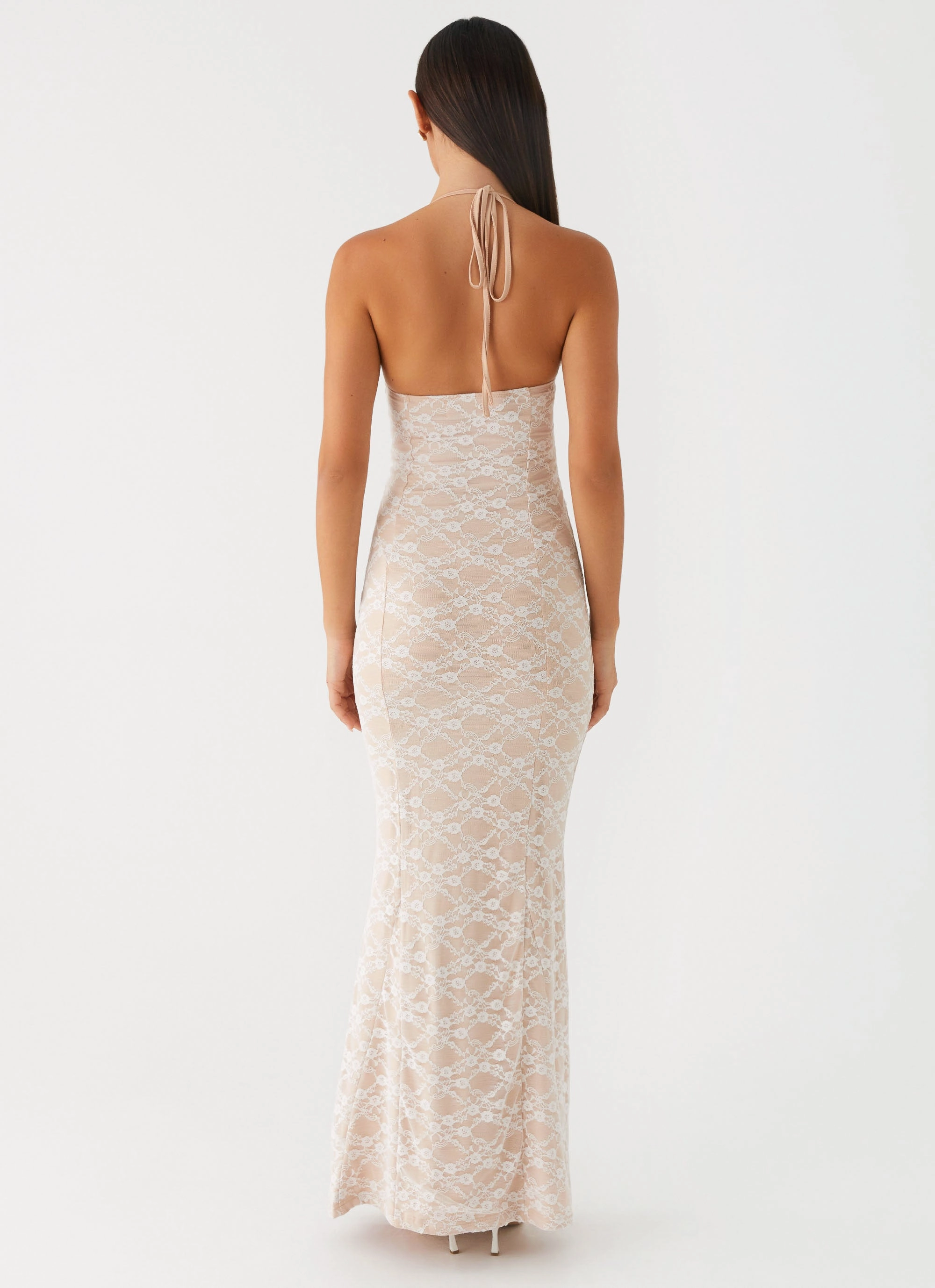 Jolina Lace Maxi Dress - White Cozy Drape Occasion Wear