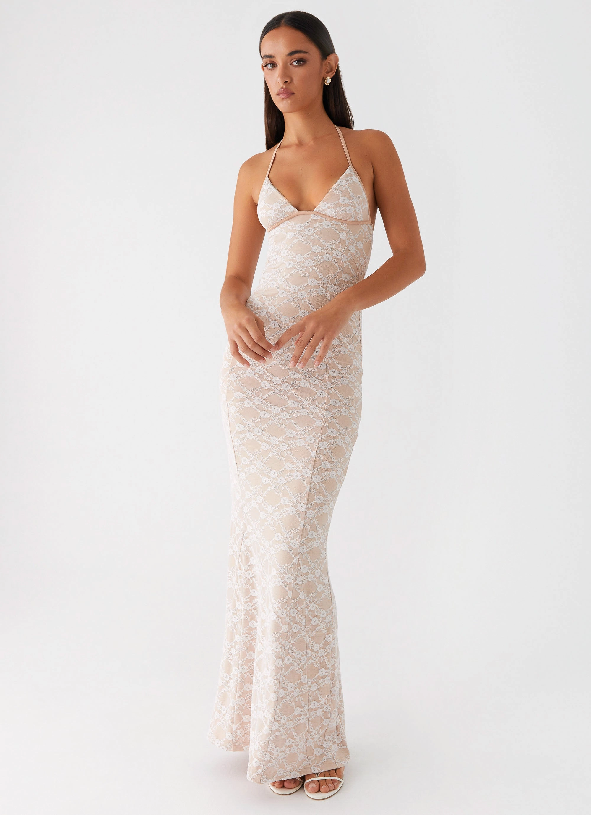 Jolina Lace Maxi Dress - White Form Focus