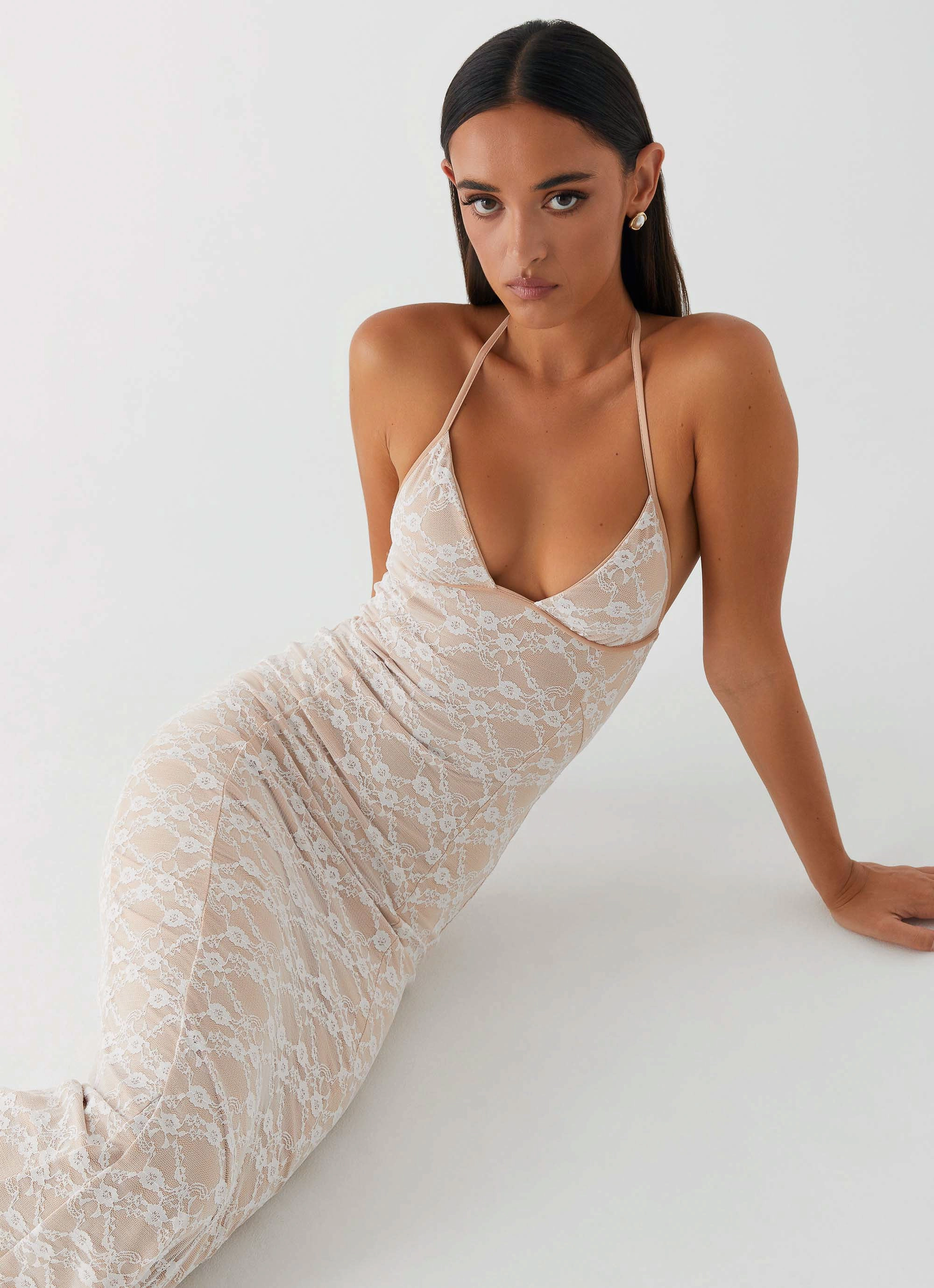 Trendy Vibes Jolina Lace Maxi Dress - White