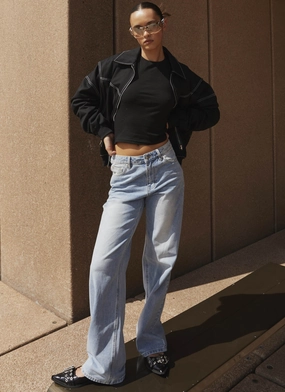 Keanna Low Rise Denim Jeans - Light Blue Cool Outfit No Fuss Wear