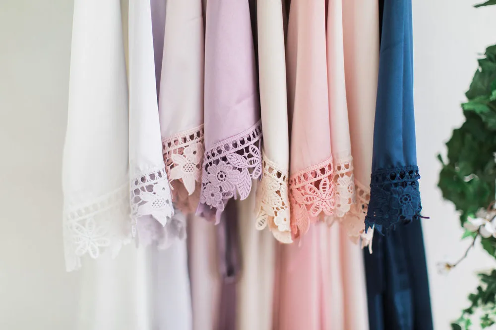 Dusty Pink Lace Robe
