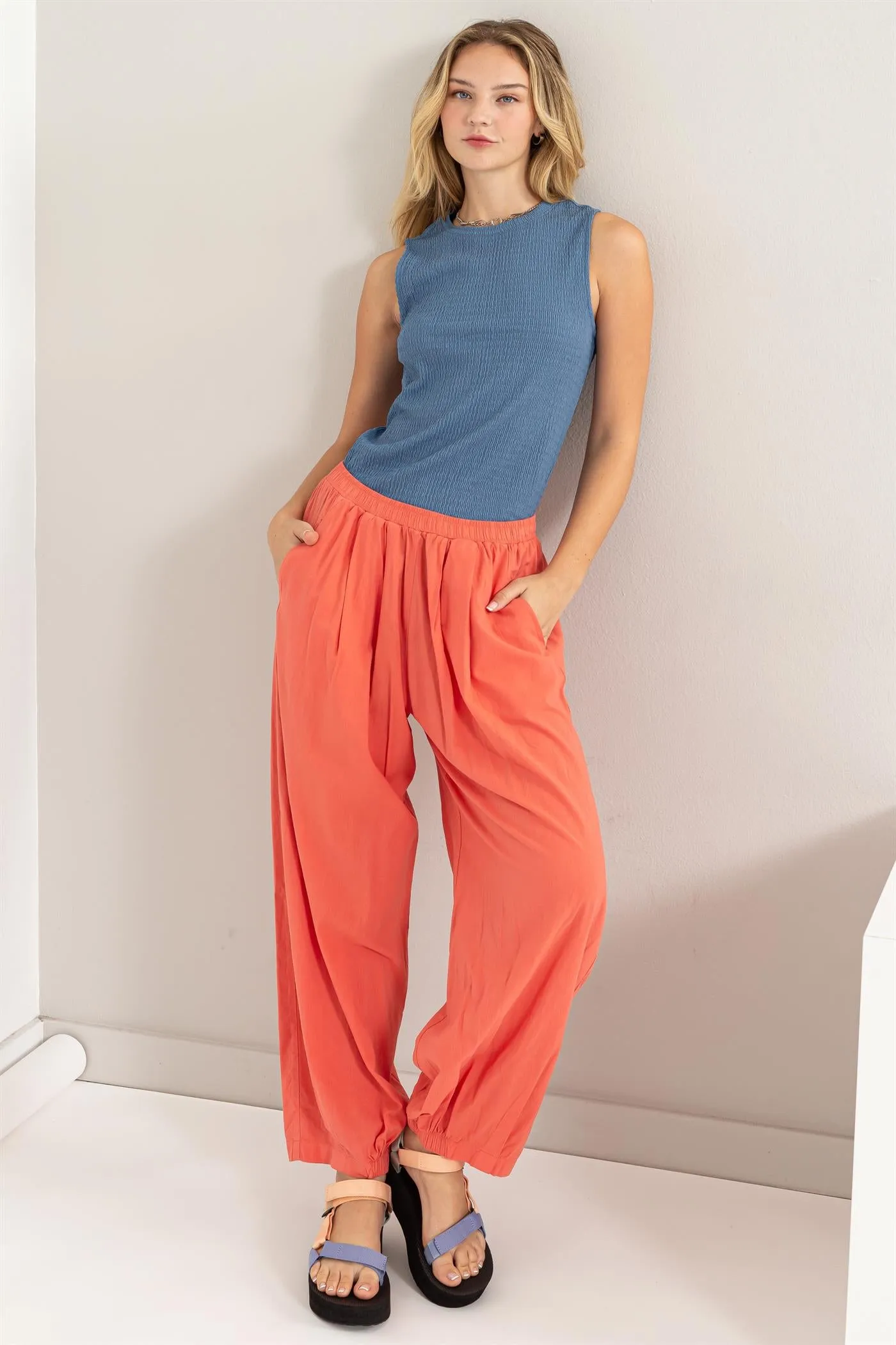 DZ24A651-Mid Rise Wide Leg Pants