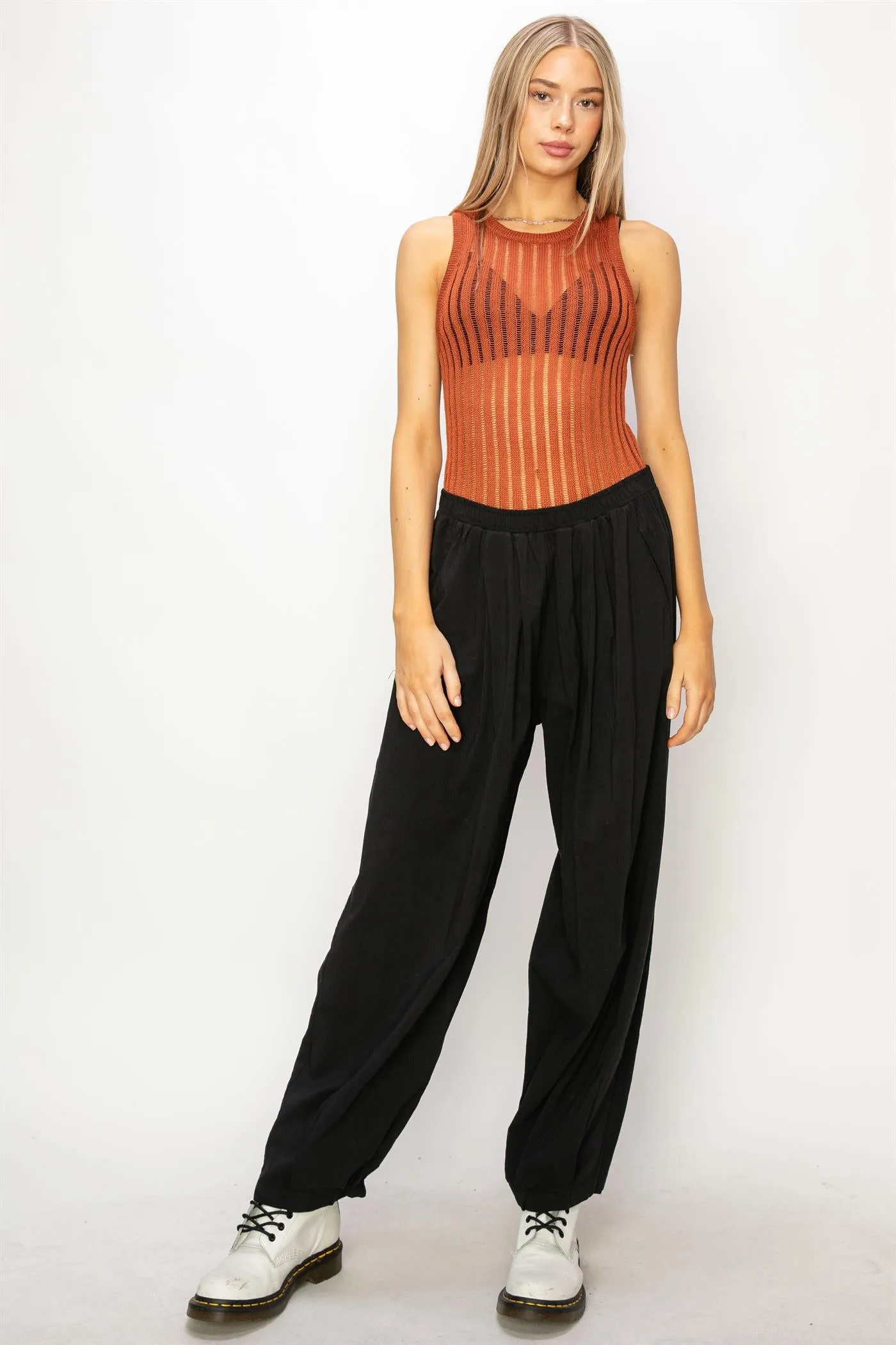 DZ24A651-Mid Rise Wide Leg Pants