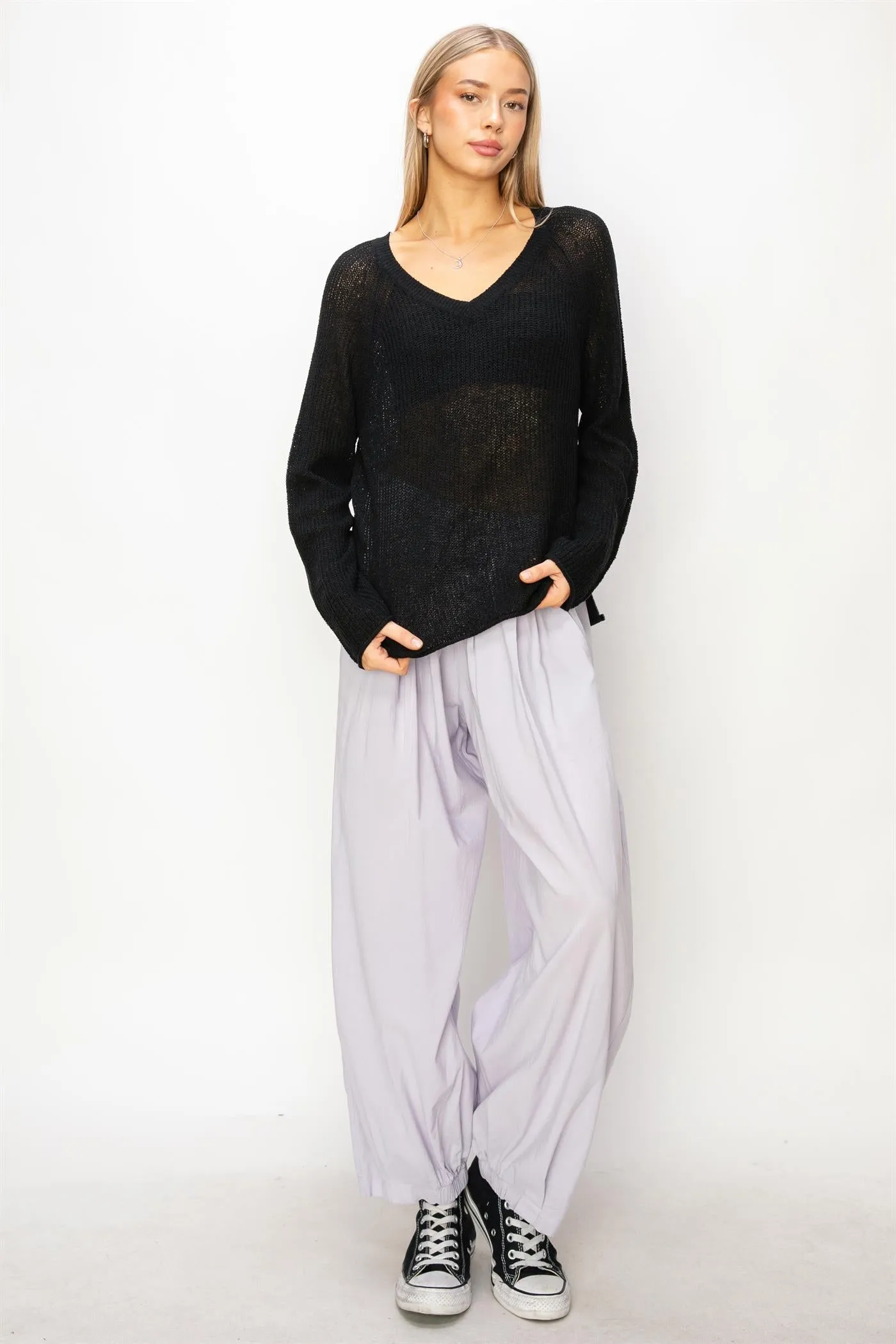 DZ24A651-Mid Rise Wide Leg Pants