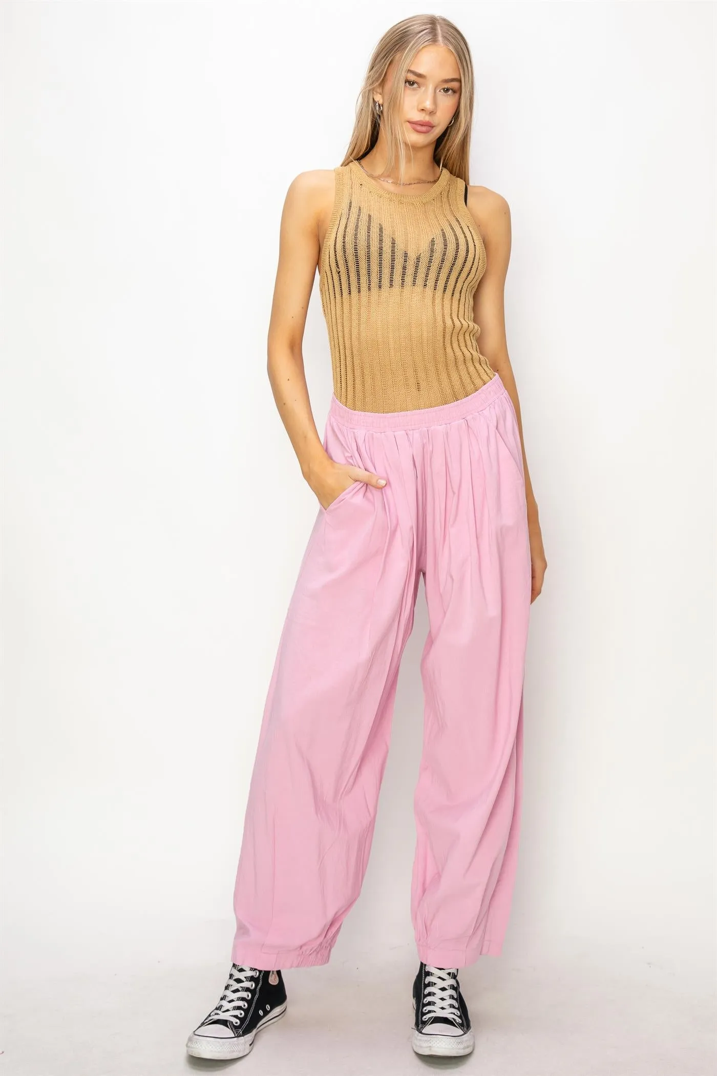 DZ24A651-Mid Rise Wide Leg Pants