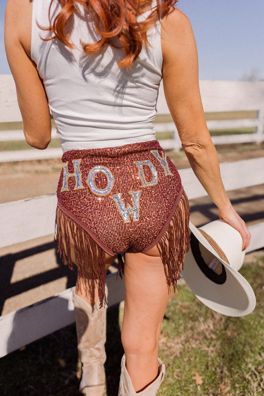EASTNWEST Howdy Fringe Shorts Flexible Support Reflective accents