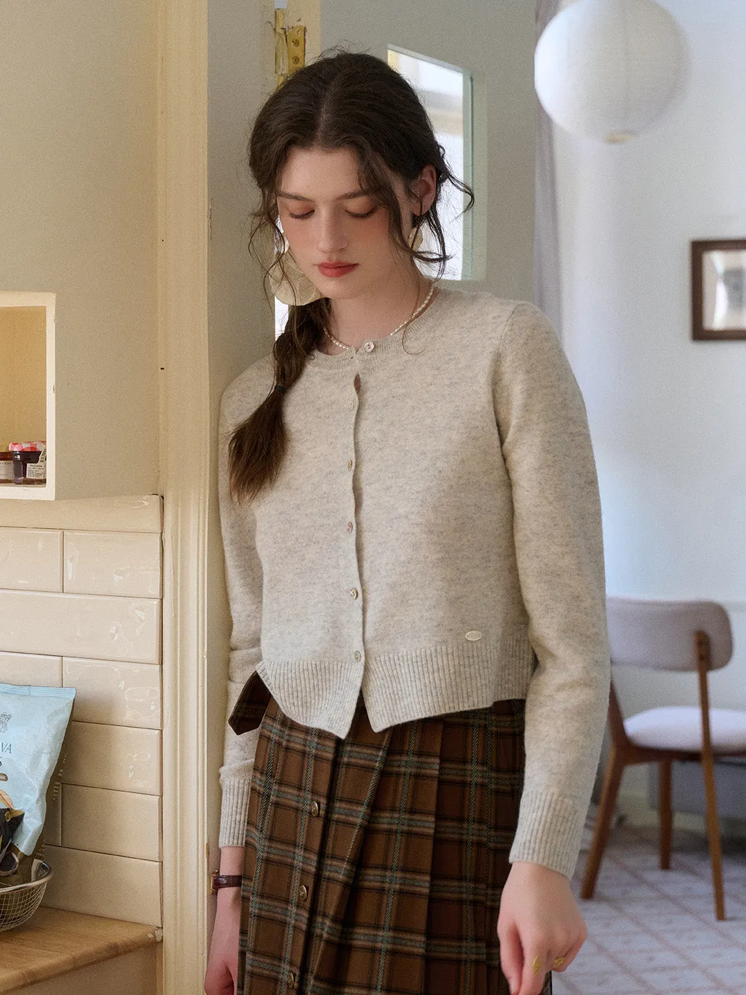 Winter Hoodie Dayana Round Neck 100% Wool Cardigan